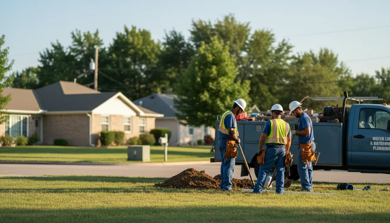 Residential water line and bathroom plumbing service in Parker City, IN